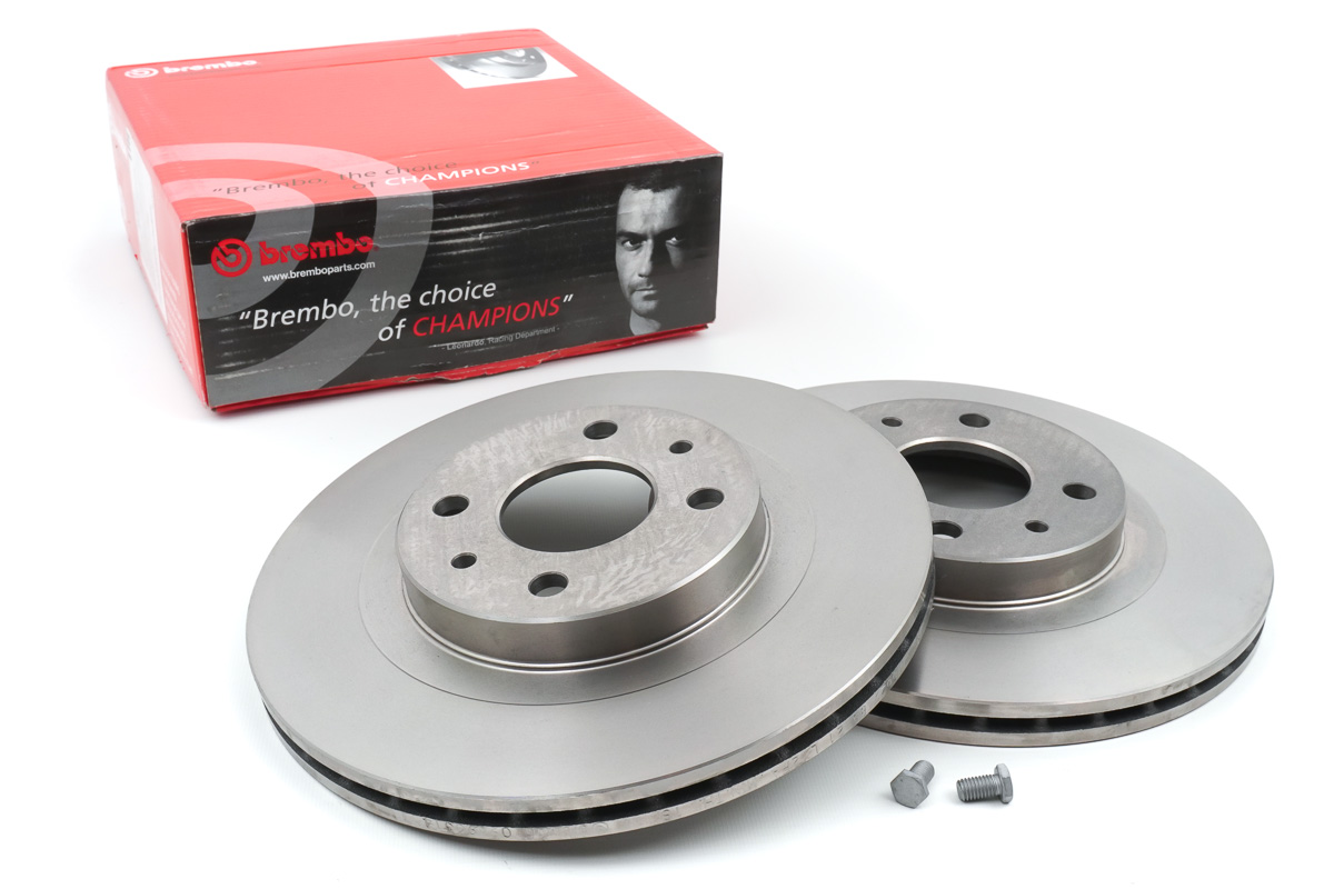 Тормозные диски "BREMBO" Standart (R14, вентилируемые) для ВАЗ 2110-2112, Лада (Калина, Калина 2, Гранта, Приора, Приора 2)
