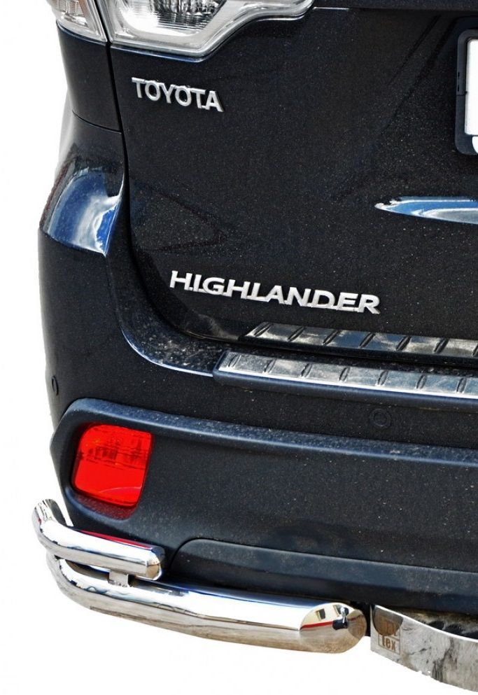 Защита заднего бампера "Техно Сфера" Уголки двойные (d 63.5 мм) для Toyota Highlander