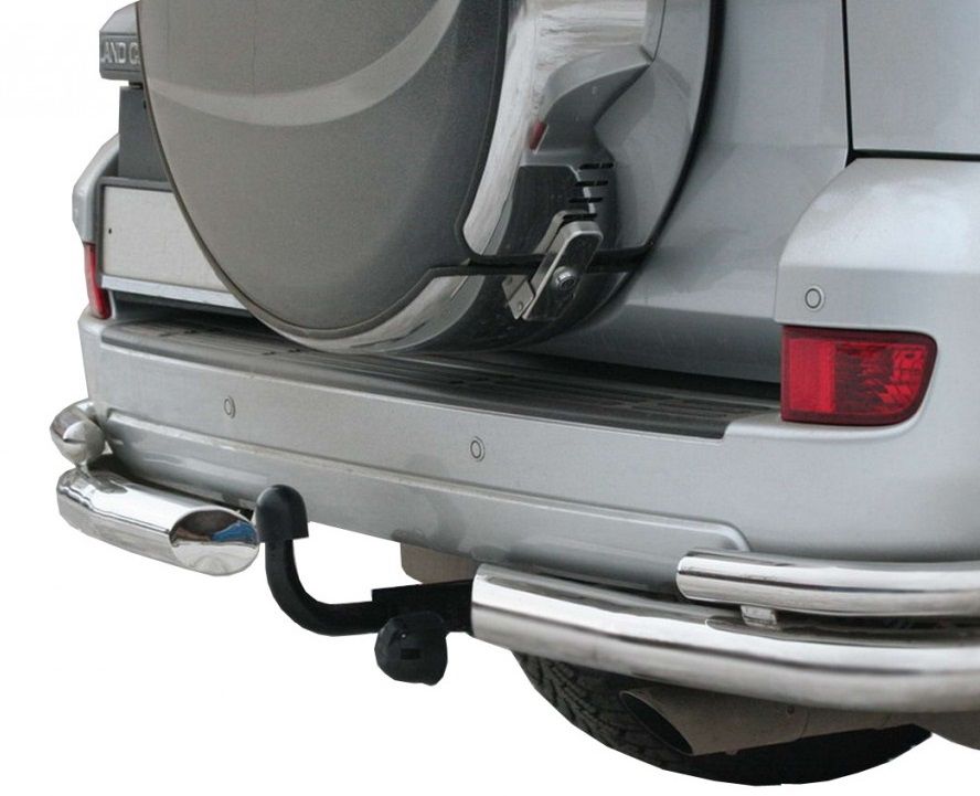 Защита заднего бампера "Техно Сфера" Уголки двойные (d 76 мм, нержавейка) для Toyota Land Cruiser Prado 120