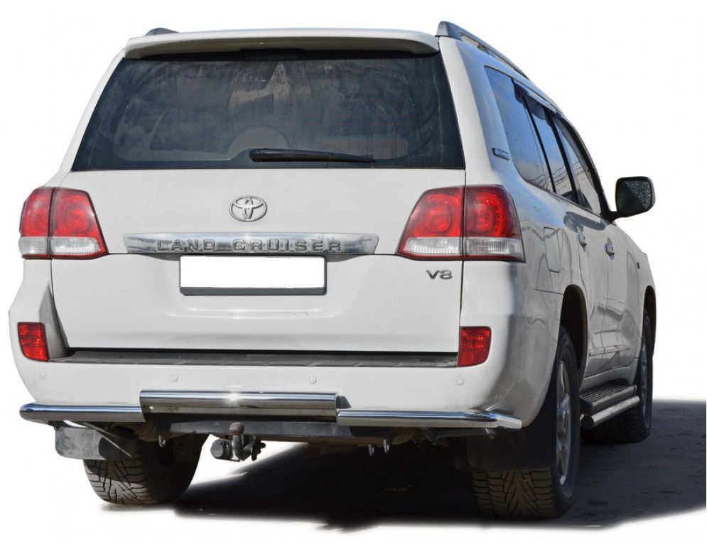 Защита заднего бампера "Техно Сфера" Каскад (нержавейка) для Toyota Land Cruiser 200 (2007-2011 года выпуска)
