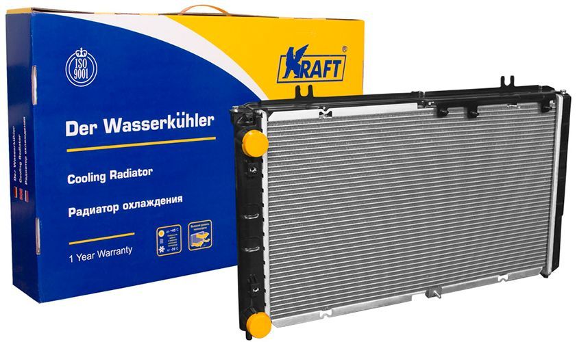 Радиатор охлаждения "KRAFT" для Лада Калина (с A/C)