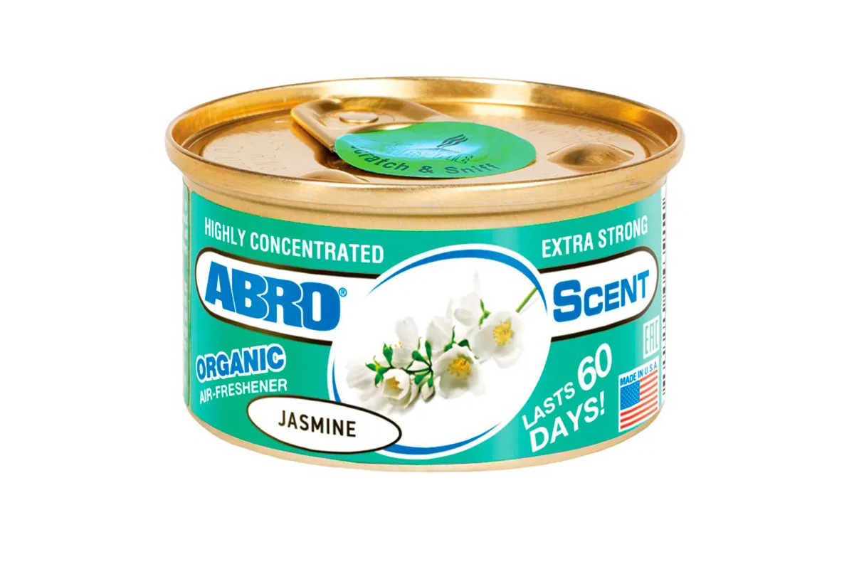Ароматизатор "ABRO" Organic консерва Жасмин (Jasmine)