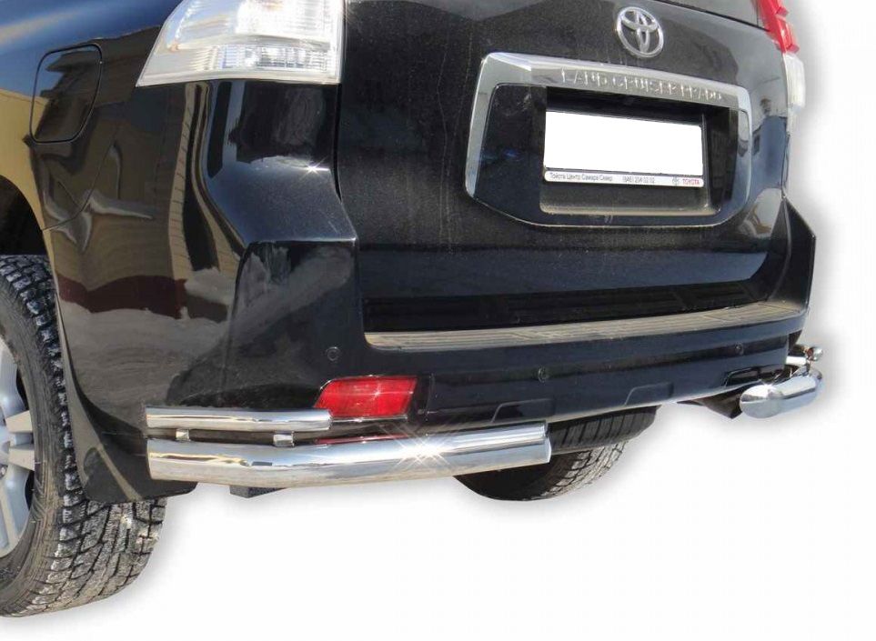 Защита заднего бампера "Техно Сфера" Уголки двойные (d 76 мм, нержавейка) для Toyota Land Cruiser Prado 150