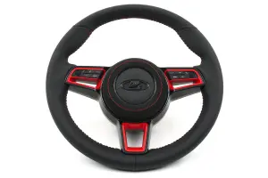 Руль в стиле Porsche экокожа, круглый красная вставка для ВАЗ 2110-2112 с европанелью, Лада Калина, Приора, Гранта, Шевроле Нива Руль в стиле Porsche экокожа, круглый красная вставка для ВАЗ 2110-2112 с европанелью, Лада Калина, Приора, Гранта, Шевроле Нива