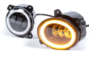 Противотуманные фары светодиодные LED с ангельскими глазками + повторитель для Лада Калина, Калина 2, Гранта, Ларгус Противотуманные фары светодиодные LED с ангельскими глазками + повторитель для Лада Калина, Калина 2, Гранта, Ларгус