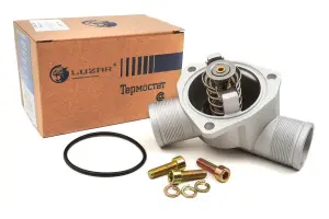 Термостат Luzar с алюминиевым корпусом, обрезиненный клапан для ВАЗ 2108-21099, 2110-2112, 2113-2115, Лада Приора