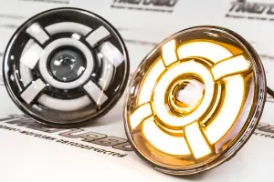 Светодиодные фары 60W, 7 дюймов, чёрные, с рисунком мишени ДХО, повторитель для ВАЗ 2101, 2102, Лада Нива 4х4, Нива 4х4 Урбан, УАЗ 3303, 469, Хантер, Jeep Wrangler Светодиодные фары 60W, 7 дюймов, чёрные, с рисунком мишени ДХО, повторитель для ВАЗ 2101, 2102, Лада Нива 4х4, Нива 4х4 Урбан, УАЗ 3303, 469, Хантер, Jeep Wrangler