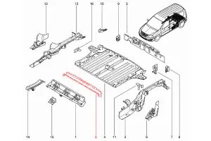 Поперечина Renault S.A.S задняя под третий ряд сидений для Лада Ларгус Поперечина Renault S.A.S задняя под третий ряд сидений для Лада Ларгус