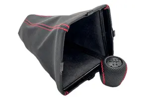 Ручка КПП с кожухом обшитая экокожей для Лада Калина Чёрная нить