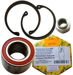 Распродажа Подшипник ступицы ANDYCAR передний с гайкой и стопорными кольцами для ВАЗ 2108-21099, 2110-2112 Распродажа Подшипник ступицы ANDYCAR передний с гайкой и стопорными кольцами для ВАЗ 2108-21099, 2110-2112