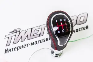 Ручка КПП с LED-подсветкой экокожа, тросовая КПП для Лада Калина 2, Приора 2, Гранта, Веста Хром, Красный, Чёрная нить Ручка КПП с LED-подсветкой экокожа, тросовая КПП для Лада Калина 2, Приора 2, Гранта, Веста Хром, Красный, Чёрная нить