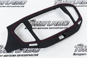 Накладка консоли панели приборов экокожа для Лада Веста Чёрная нить