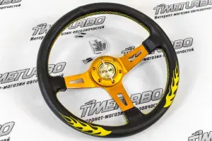 Руль Rtech пламя жёлтый для ВАЗ