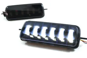 LED диодные, тонированные подфарники c бегающим повторителем для Лада Нива 4х4