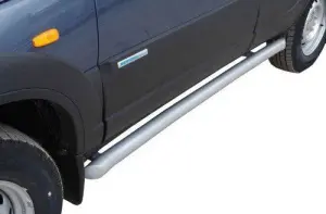 Пороги Техно Сфера Труба изогнутая для Шевроле Нива рестайлинг с 2009 г. в. Чёрный мат