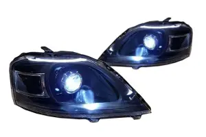 Фары Bi-Led линза 2,5" черная маска для Лада Ларгус