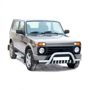 Защита переда Техно Сфера Акула с усами, с доп. защитой двигателя, d 63.5 мм для Лада Нива 4х4 Урбан Чёрный мат Защита переда Техно Сфера Акула с усами, с доп. защитой двигателя, d 63.5 мм для Лада Нива 4х4 Урбан Чёрный мат