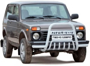 Передок Техно Сфера NIVA 4х4, с усами с доп. защитой двигателя, d 63.5 мм для Лада Нива 4х4 Чёрный мат Передок Техно Сфера NIVA 4х4, с усами с доп. защитой двигателя, d 63.5 мм для Лада Нива 4х4 Чёрный мат