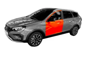 Дверь передняя левая в сборе для Лада Веста, Веста NG Cross Без покраски Дверь передняя левая в сборе для Лада Веста, Веста NG Cross Без покраски