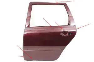 Уценка Оригинальная дверь задняя левая для Лада Калина, Калина 2 универсал В цвет 192, С отверстиями под молдинг заломы и вмятины