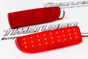 Катафоты диодные в задний бампер двухрежимные для Лада Приора