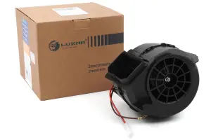 Электровентилятор Luzar отопителя, с кожухом для ВАЗ 2108-21099, 2110-2112, 2113-2115