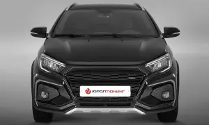 Бампер передний ЮРОЛТЮНИНГ SWAG Cross для Лада Веста NG Без покраски, С отверстиями под ПТФ Бампер передний ЮРОЛТЮНИНГ SWAG Cross для Лада Веста NG Без покраски, С отверстиями под ПТФ