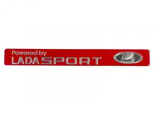 Орнамент шильдик Powered by LADA Sport металлический, красный