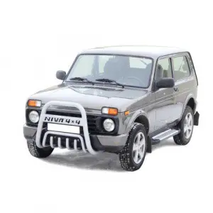 Дуга Техно Сфера передняя, с доп. защитой двигателя, d 63.5 мм для Лада Нива 4x4 Урбан Чёрный мат