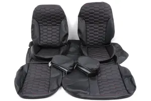 Обивка не чехлы на сиденья экокожа, Соты для Лада Калина