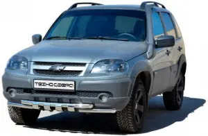 Защита переда Техно Сфера Труба двойная ЛЮКС d 51 мм, нержавейка для Шевроле Нива рестайлинг с 2009 г. в. Защита переда Техно Сфера Труба двойная ЛЮКС d 51 мм, нержавейка для Шевроле Нива рестайлинг с 2009 г. в.