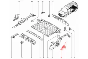 Поперечина заднего лонжерона Renault S.A.S боковая левая для Лада Ларгус Поперечина заднего лонжерона Renault S.A.S боковая левая для Лада Ларгус
