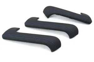 Распродажа Накладки внутренних ручек дверей экокожа для Лада Гранта, Калина 2, Гранта FL, Датсун mi-DO, on-DO Синяя нить