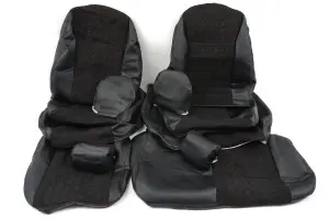 Распродажа Обивка не чехлы на сиденья экокожа с тканью, Квадрат красная нить, двойная строчка для Лада Приора 2 универсал, хэтчбек