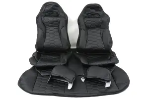 Обивка не чехлы сидений Recaro соты, экокожа для ВАЗ 2108-21099, 2113-2115, Лада Нива 4х4 Чёрная нить Обивка не чехлы сидений Recaro соты, экокожа для ВАЗ 2108-21099, 2113-2115, Лада Нива 4х4 Чёрная нить