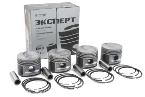 Поршни МоторДеталь ЭКСПЕРТ 21083 в сборе с пальцами и кольцами для ВАЗ 2108-21099, Лада Ока