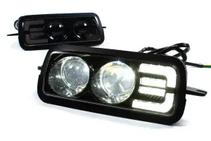 Подфарники LED ZMB 2 линзы диодные c повторителем, ДХО для Лада Нива 4x4