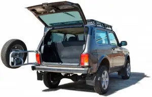 Кронштейн Техно Сфера запасного колеса с доводчиком для Лада Нива 4x4 Чёрный мат Кронштейн Техно Сфера запасного колеса с доводчиком для Лада Нива 4x4 Чёрный мат