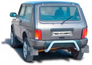 Защита Техно Сфера Дуга заднего бампера d 63.5 мм для Лада Нива 4x4 Урбан Чёрный мат