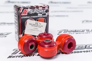 Стойки стабилизатора A-SPORT красный полиуретан 16 мм для ВАЗ 2108-21099, 2113-2115