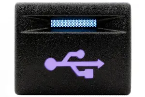 Кнопка пересвеченная USB с индикацией для Лада Калина 2, Гранта, Гранта FL, Приора, Приора 2, Нива 4x4, Нива Legend