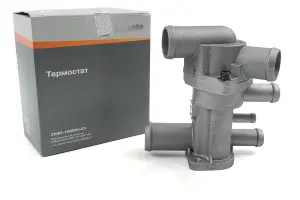 Термостат АвтоВАЗ 21082 нового образца, с пипкой для ВАЗ 2108-21099, 2110-2112, 2113-2115, Лада Приора