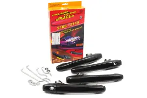 Распродажа Наружные евро ручки дверей Рысь для ВАЗ 2109, 21099, 2114, 2115 В цвет, Космос черный, 665