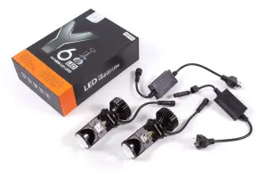 Светодиодные лампы с линзой Y6D 120W, 6500K, цоколь H4 для ВАЗ 2101-2107, 2108-21099, 2113, 2114, Лада Нива 4x4, Гранта, Ларгус Светодиодные лампы с линзой Y6D 120W, 6500K, цоколь H4 для ВАЗ 2101-2107, 2108-21099, 2113, 2114, Лада Нива 4x4, Гранта, Ларгус