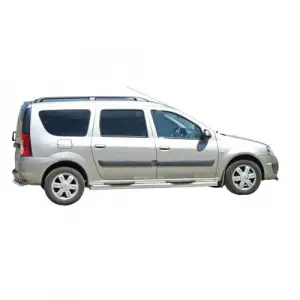 Защита порогов Техно Сфера Труба с проступью d 76 мм для Лада Ларгус Чёрный мат Защита порогов Техно Сфера Труба с проступью d 76 мм для Лада Ларгус Чёрный мат