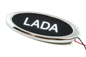 Светодиодный шильдик Sal-Man с белой надписью LADA для Лада Калина, Калина 2, Гранта, Приора Светодиодный шильдик Sal-Man с белой надписью LADA для Лада Калина, Калина 2, Гранта, Приора