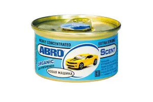 Ароматизатор ABRO Organic консерва Новая Машина New Car