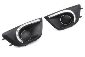 Рамки ПТФ с ДХО в бампер нового образца для Лада Гранта