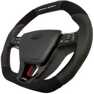 Руль анатомический Ferrum Grand Sport с обогревом вставки из алькантары для Лада Ларгус FL, Веста, XRAY Чёрная нить, Чёрный глянец Руль анатомический Ferrum Grand Sport с обогревом вставки из алькантары для Лада Ларгус FL, Веста, XRAY Чёрная нить, Чёрный глянец