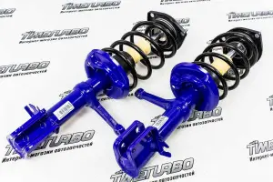 Стойки передние в сборе АСОМИ CROSS газмаслянные, c завышением +15, с ЭУР для Лада Калина, Гранта, Datsun on-DO, mi-DO